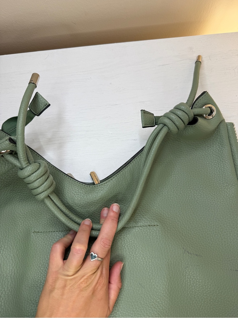 Montana West Slouchy Shoulder Bag Knotted Hobo Bag Green - Picture 8 of 15